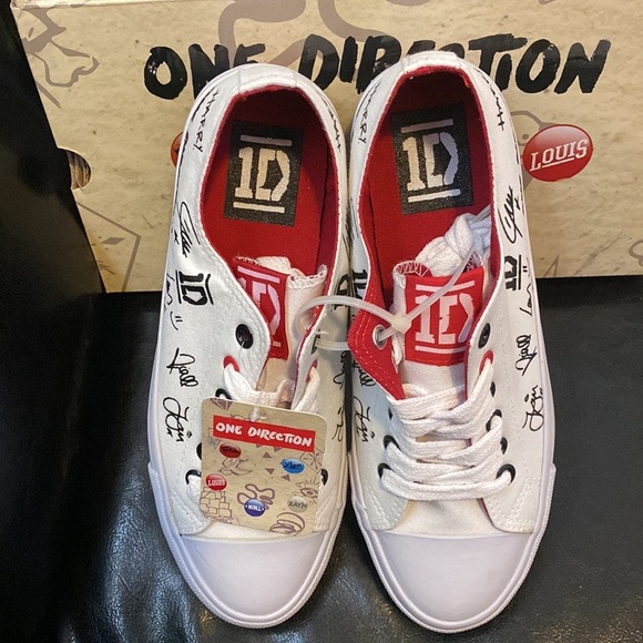 One Direction White Autograph Low Top Sneakers size 7 Harry Styles, Liam - Picture 1 of 10